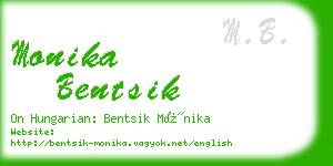 monika bentsik business card